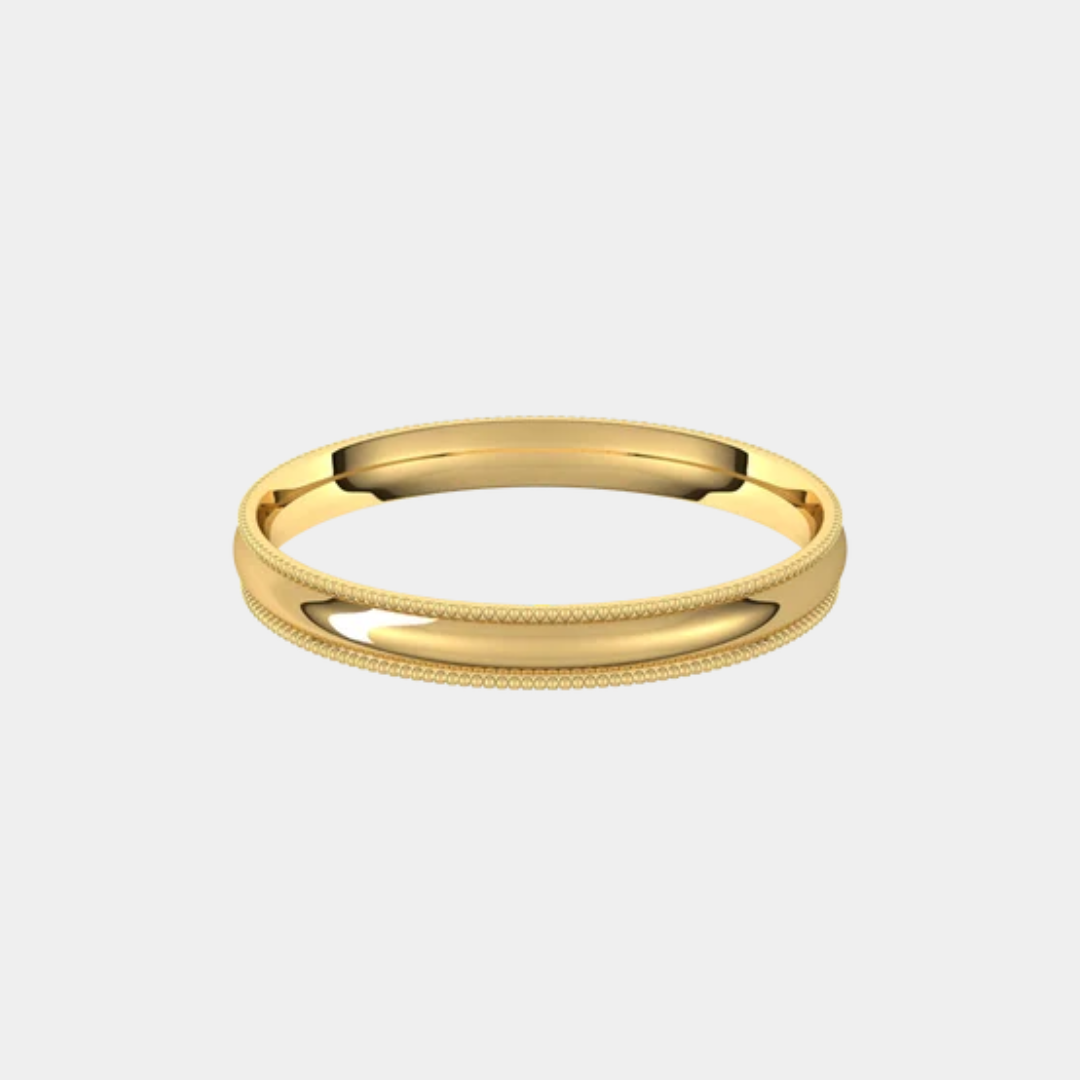 Thin milgrain 2025 wedding band