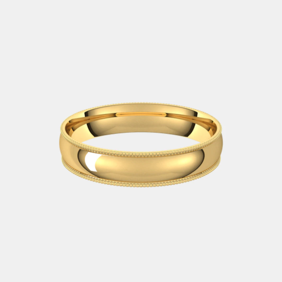 Mens gold milgrain wedding bands deals