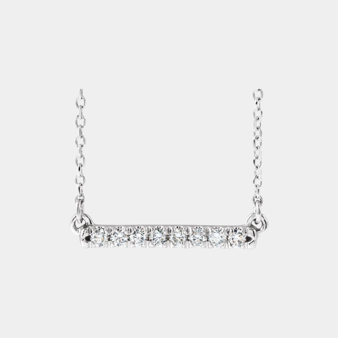 lab diamond bar necklace