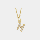 gold and diamond initial necklace