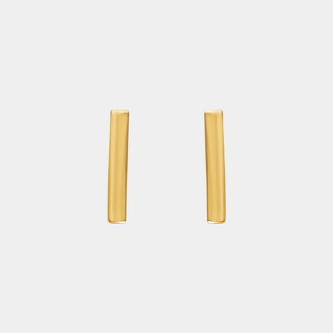 14K Solid Gold Bar Earrings