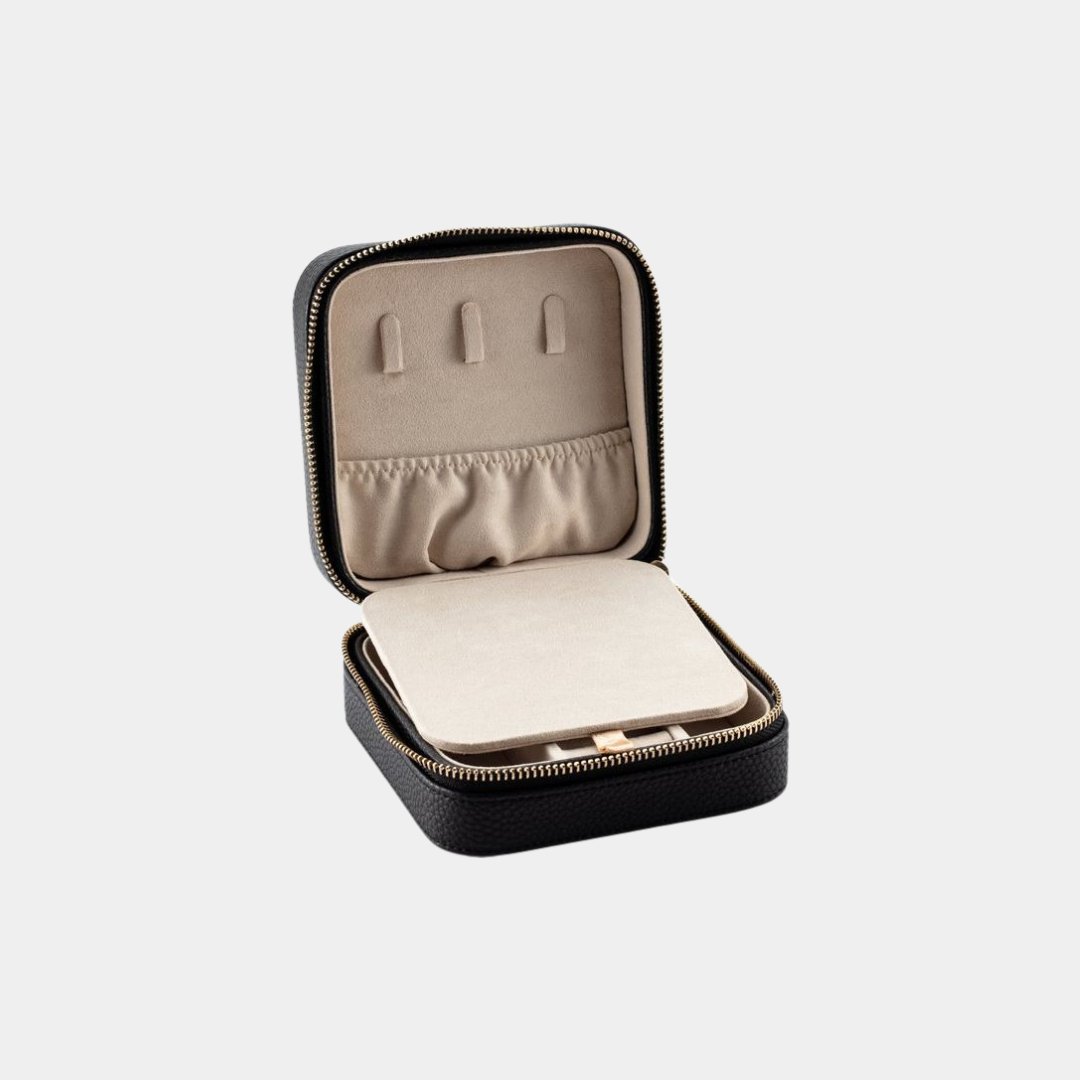 Vegan Leather Jewelry Case With Mirror