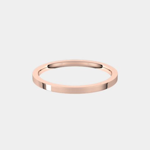 Flat rose 2025 gold wedding band