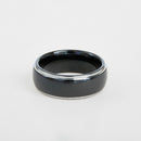 mens black two tone tungsten wedding band 8mm