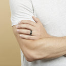 mens black two tone tungsten wedding band 8mm