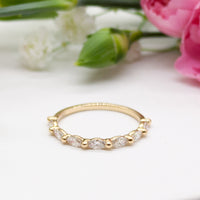 The Gold Single Prong Marquise Half Eternity