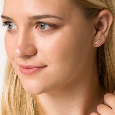 diamond bar earring