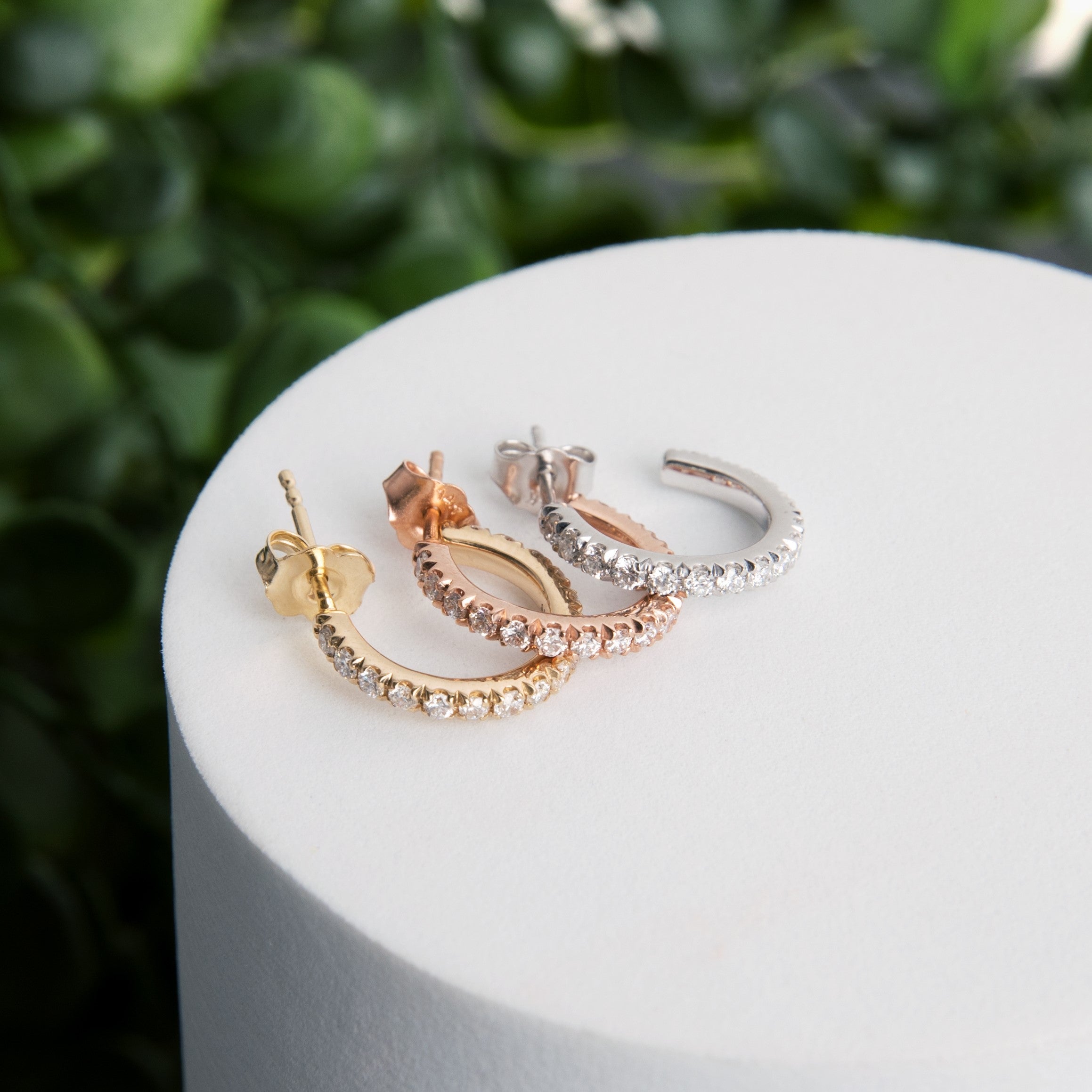 lab diamond hoop earrings