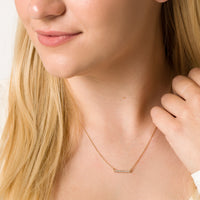 lab diamond bar necklace