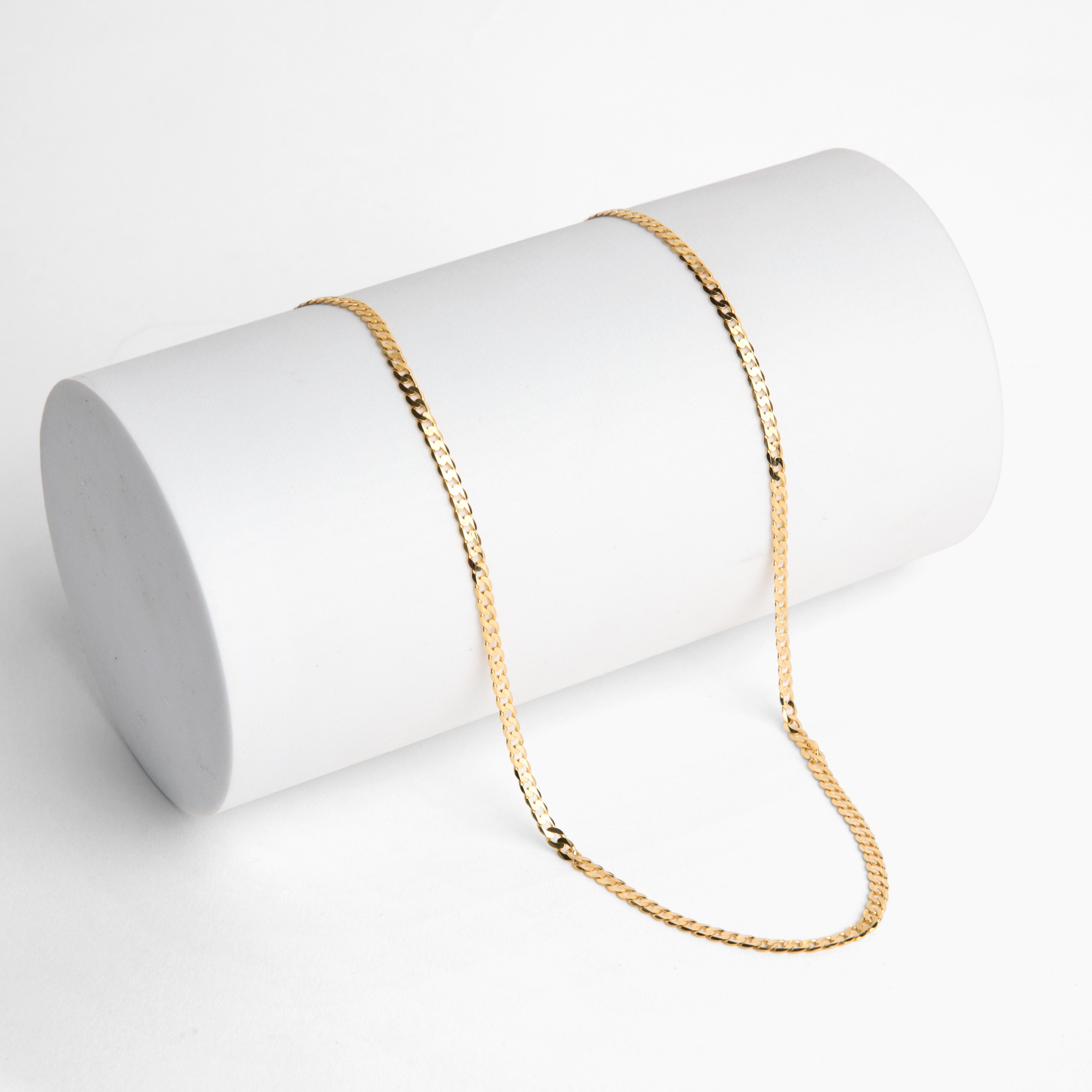 mens thin solid gold chain