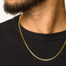 mens thin solid gold chain