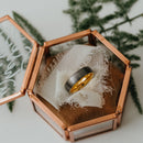 silver and yellow tungsten wedding band