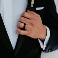 black tungsten wedding band