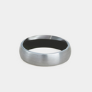 Mens Natural Tungsten and Black Interior Wedding Band 6mm