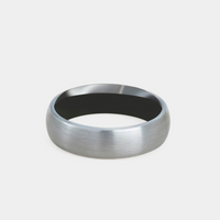Mens Natural Tungsten and Black Interior Wedding Band 6mm