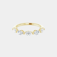 The Gold Single Prong Marquise Half Eternity