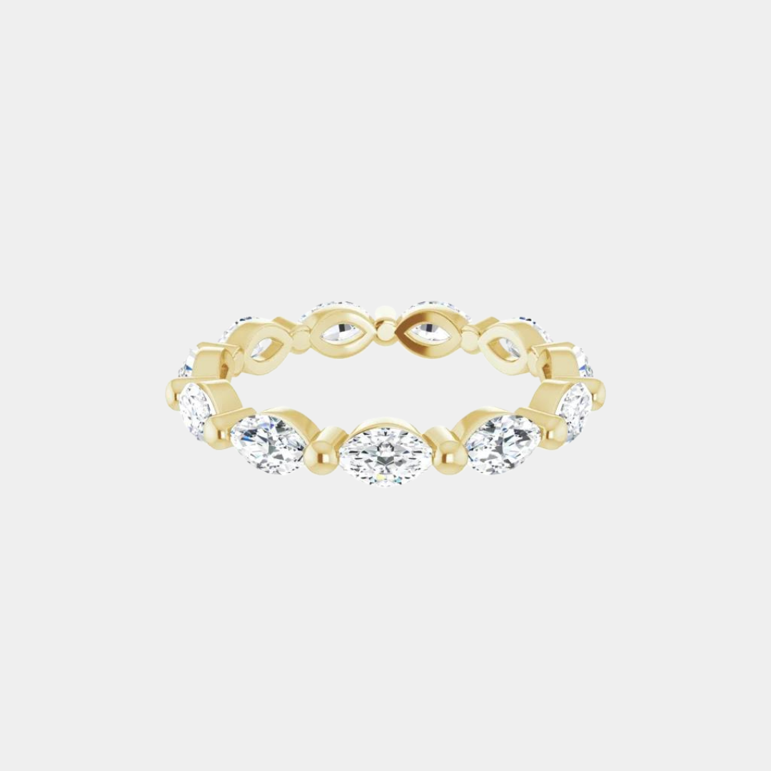 The Gold Single Prong Marquise Full Eternity