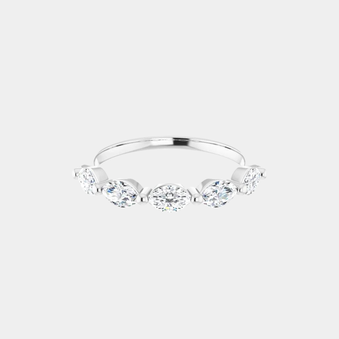 The Gold Single Prong Marquise Half Eternity