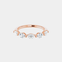 The Gold Single Prong Marquise Half Eternity