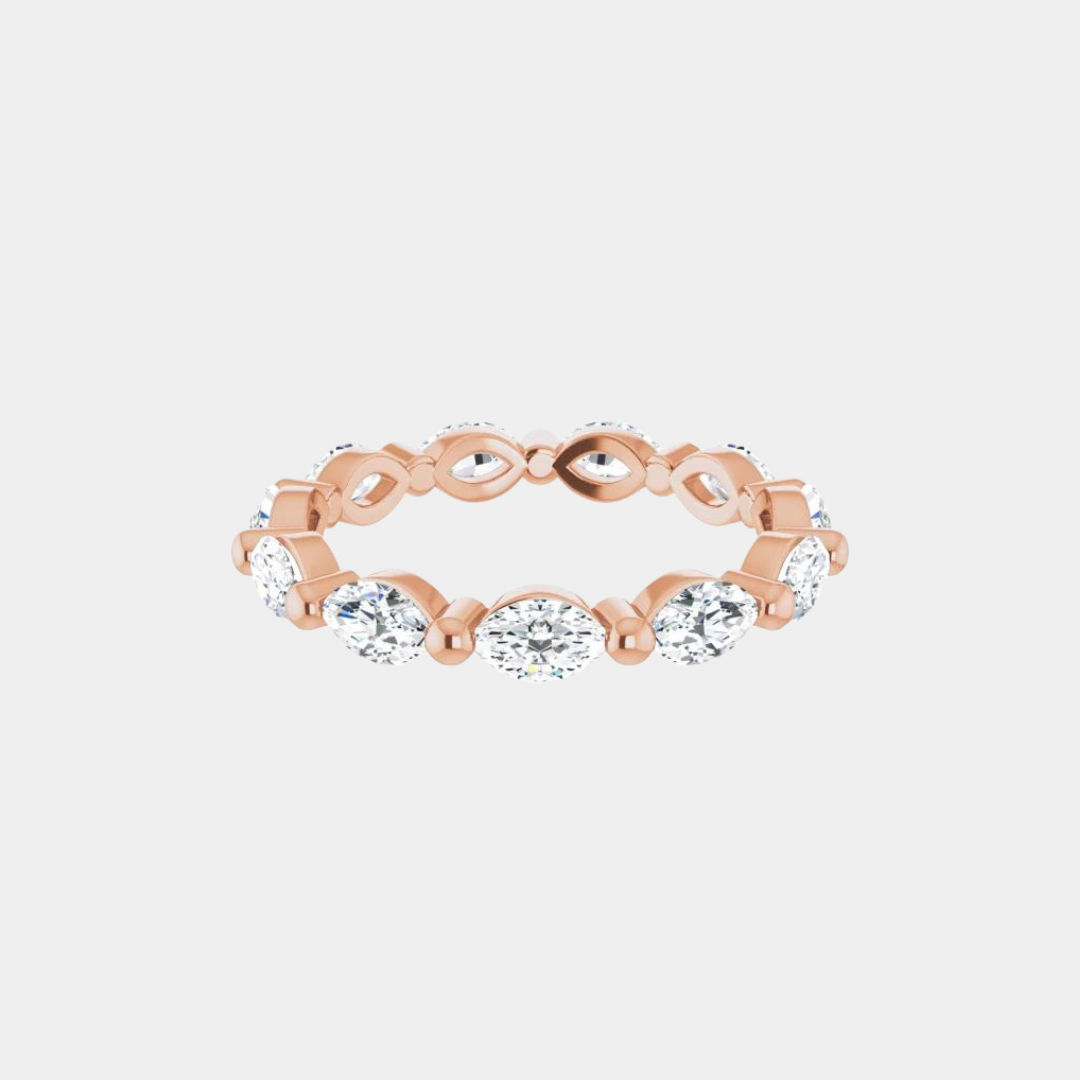 The Gold Single Prong Marquise Full Eternity