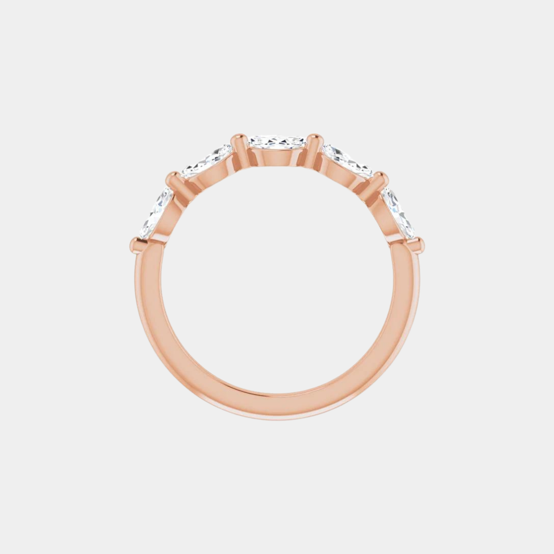 The Gold Single Prong Marquise Half Eternity