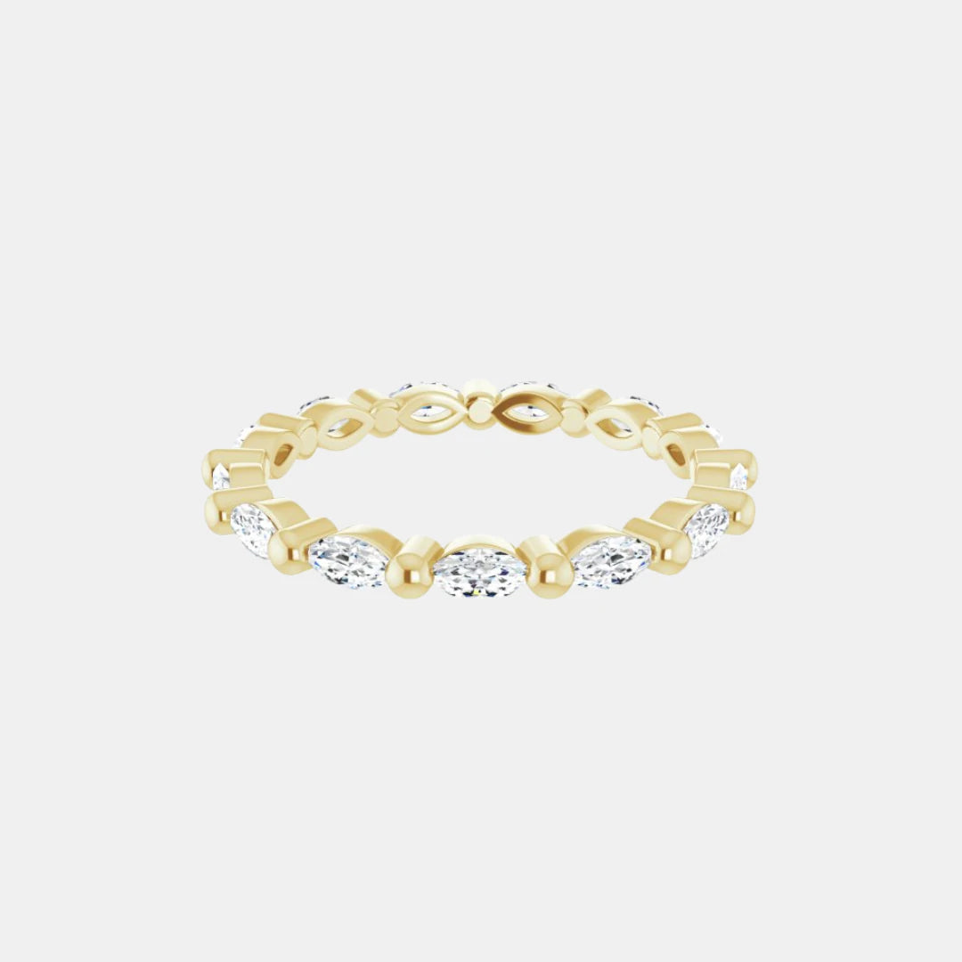 The Gold Single Prong Marquise Full Eternity
