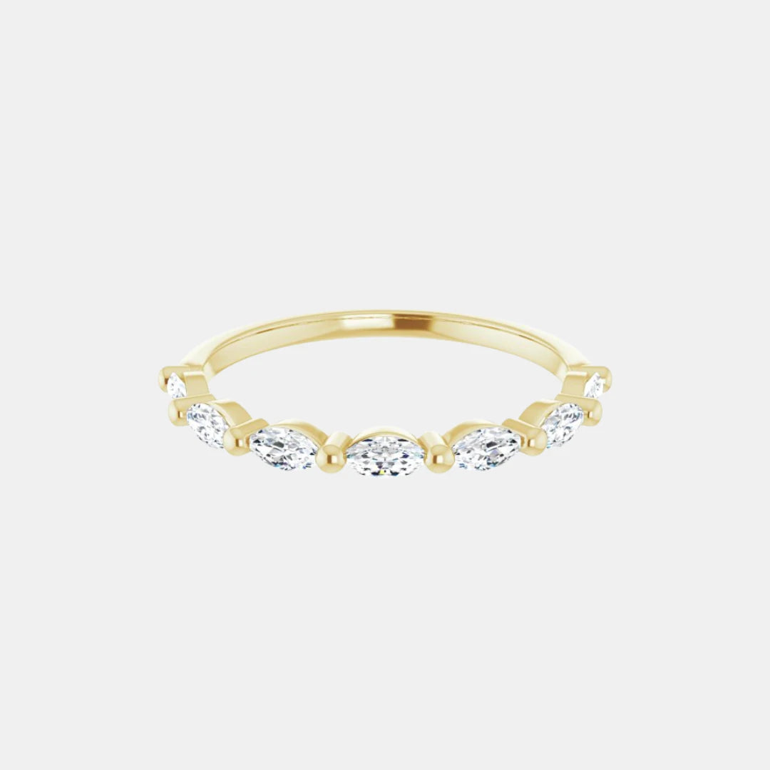 The Gold Single Prong Marquise Half Eternity