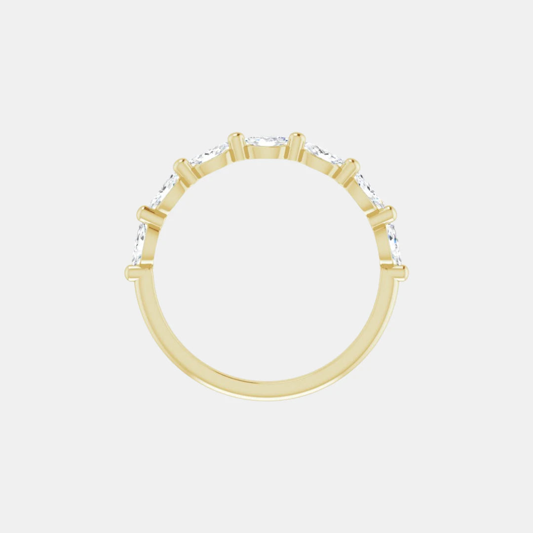 The Gold Single Prong Marquise Half Eternity