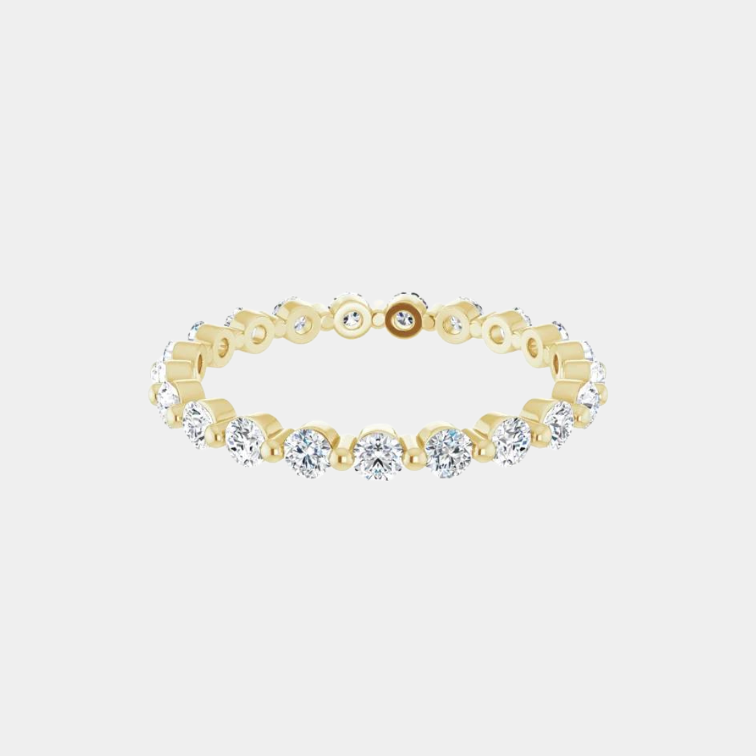 The Gold Single Prong Round Full Eternity