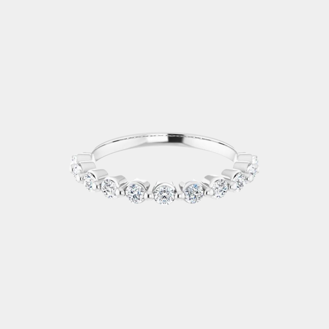 The Gold Single Prong Round Half Eternity