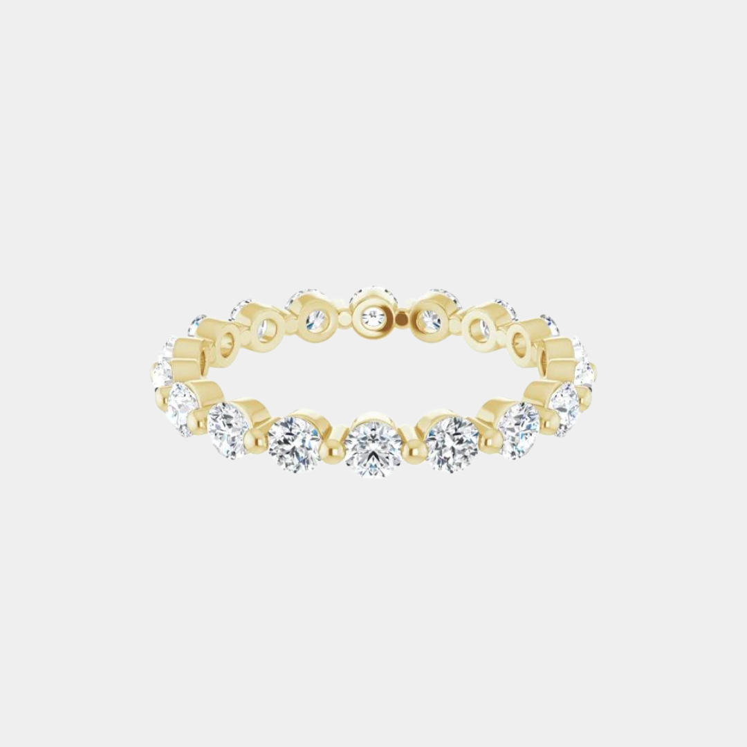 The Gold Single Prong Round Full Eternity