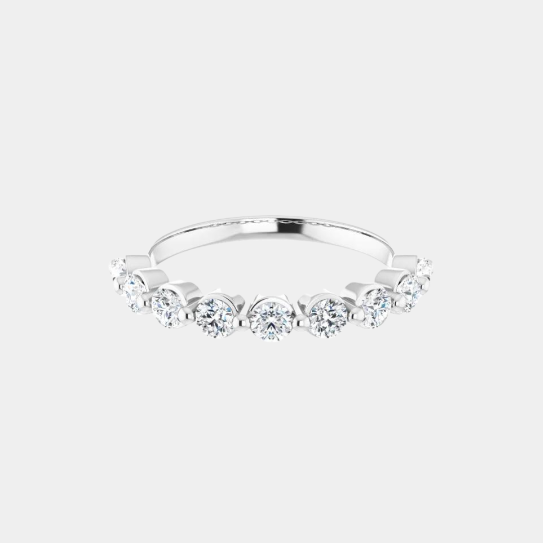 The Gold Single Prong Round Half Eternity