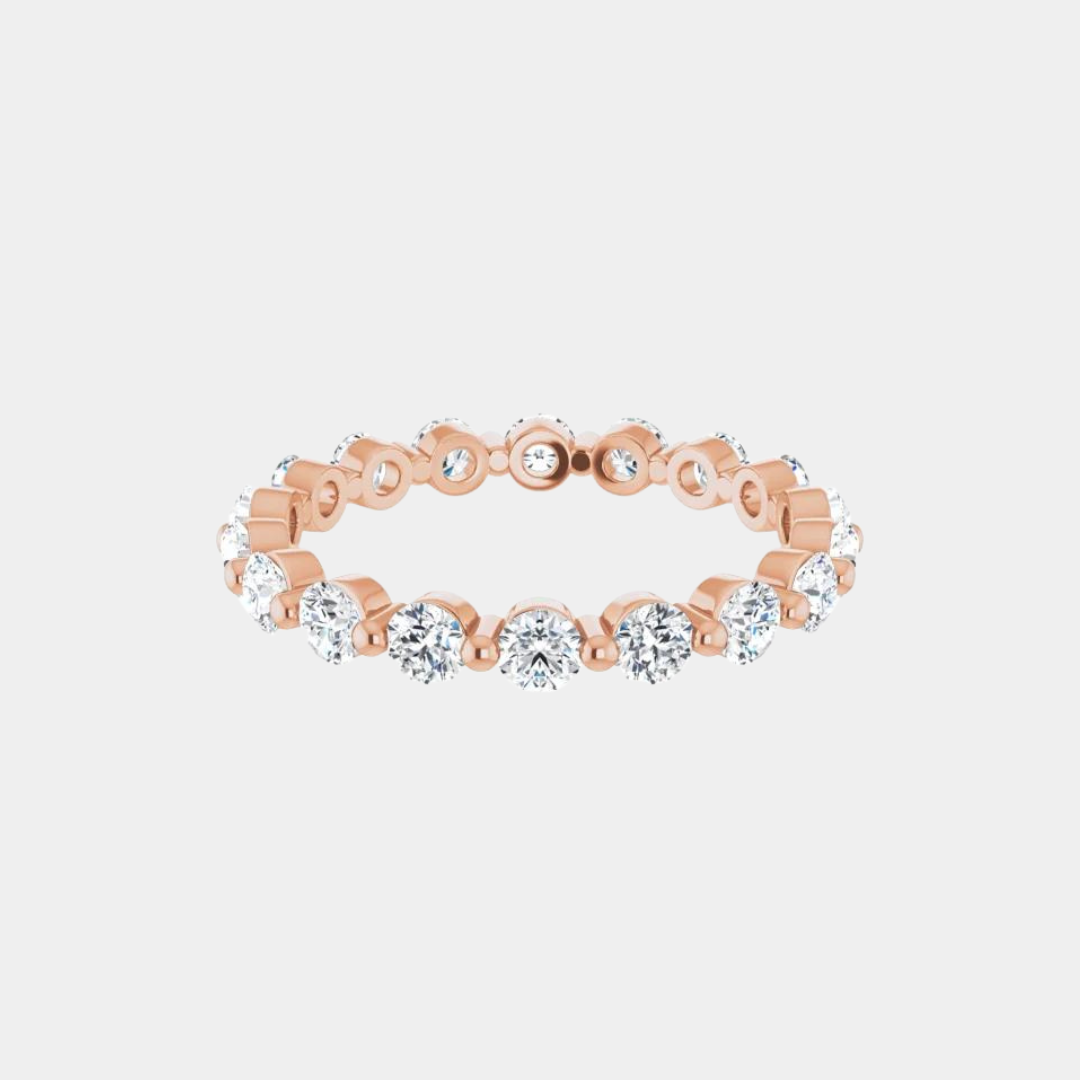 The Gold Single Prong Round Full Eternity