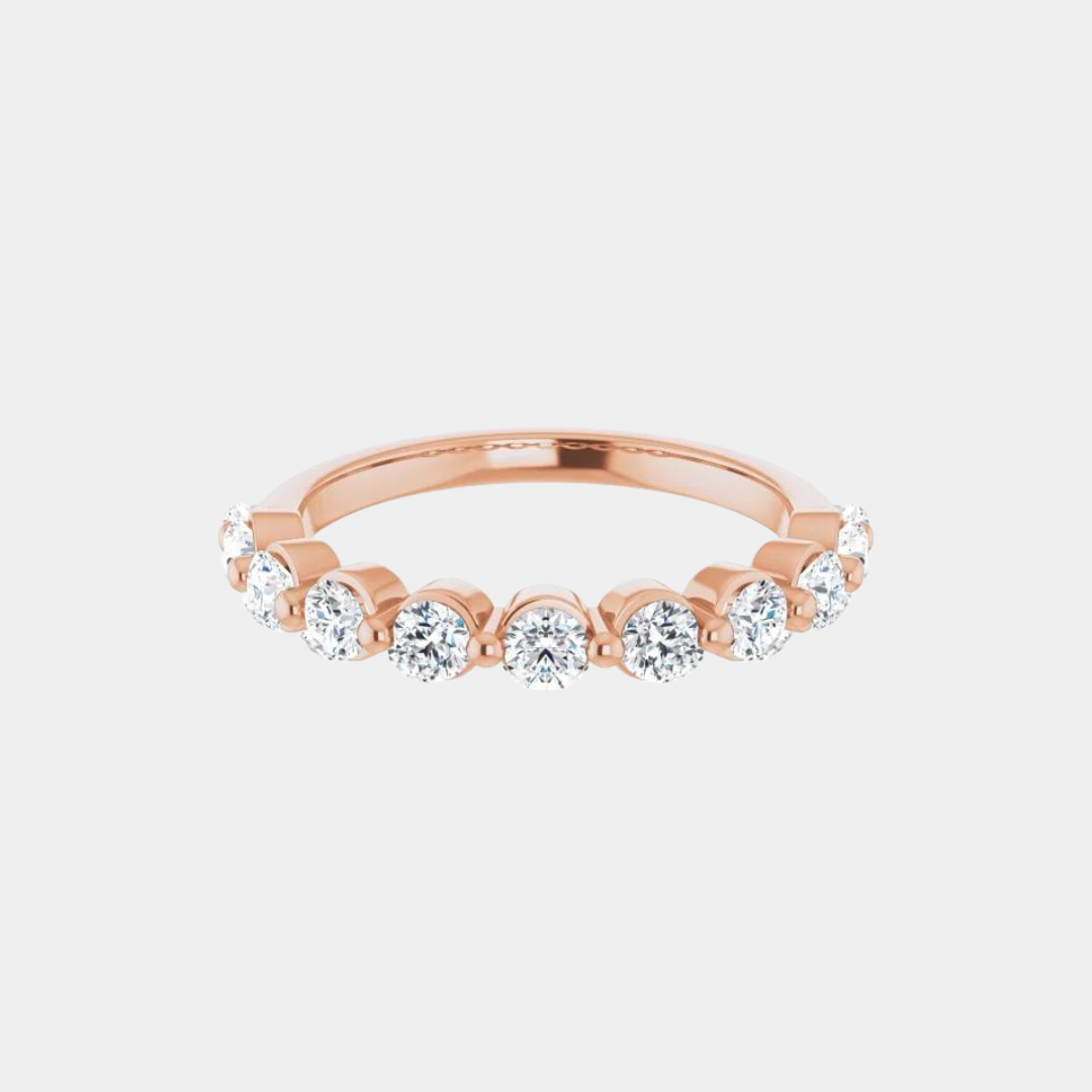 The Gold Single Prong Round Half Eternity