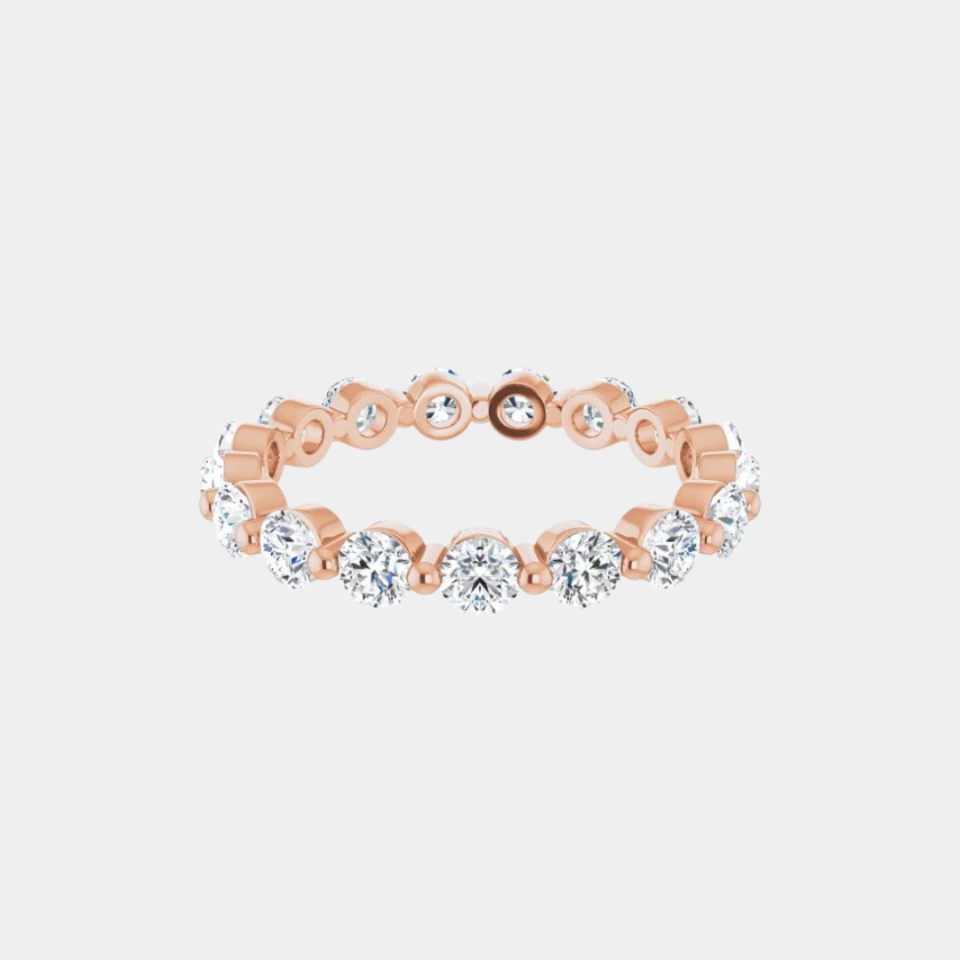 The Gold Single Prong Round Full Eternity