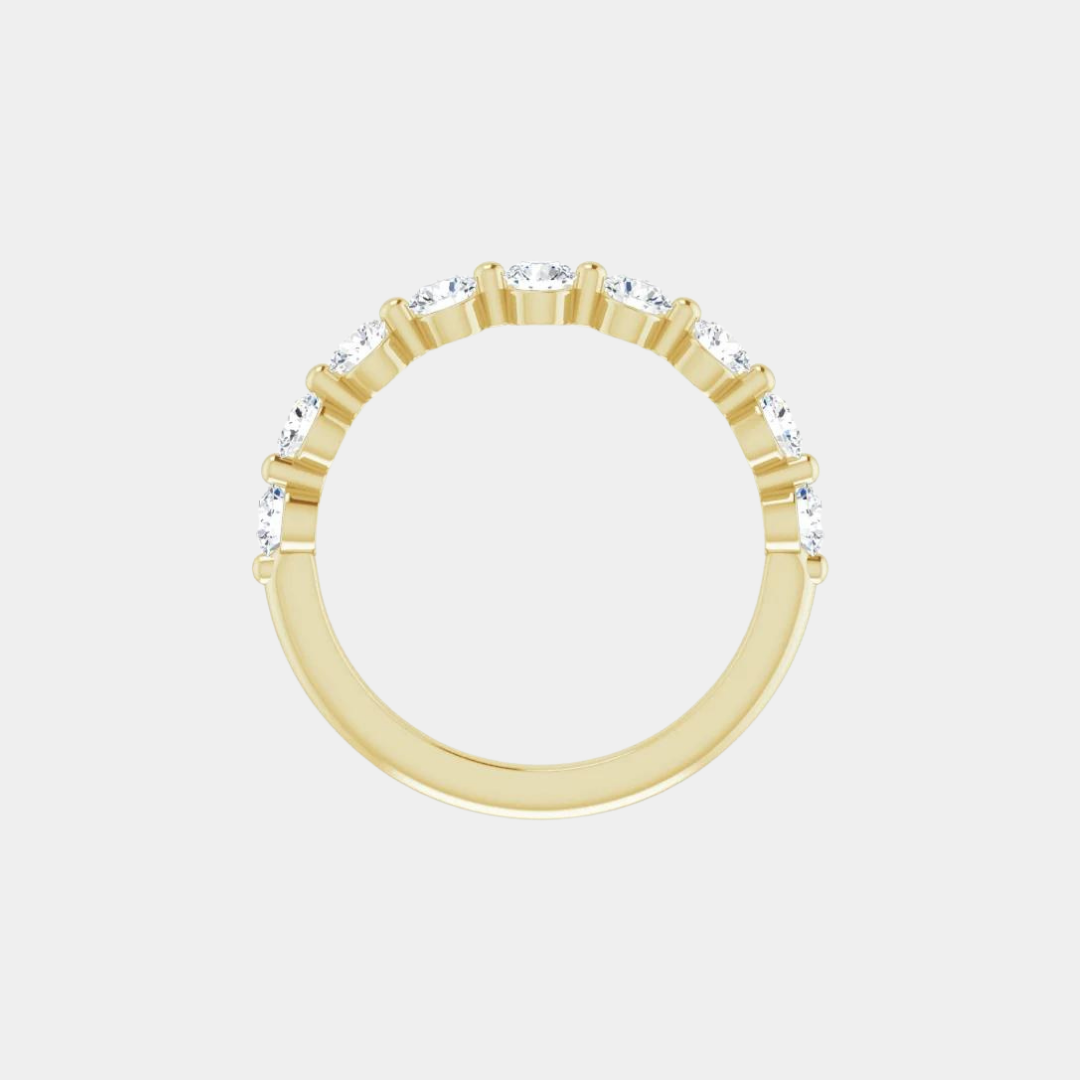 The Gold Single Prong Round Half Eternity