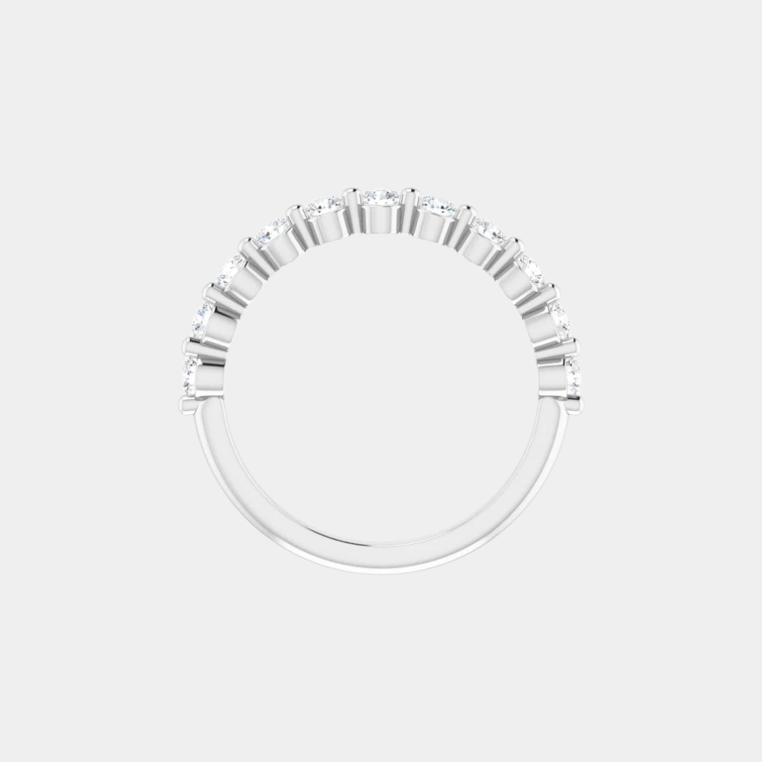 The Gold Single Prong Round Half Eternity
