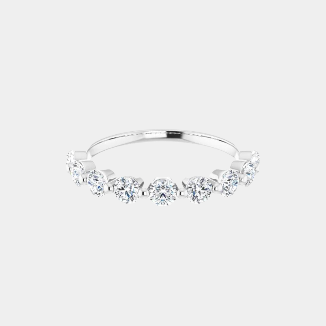 The Gold Single Prong Round Half Eternity