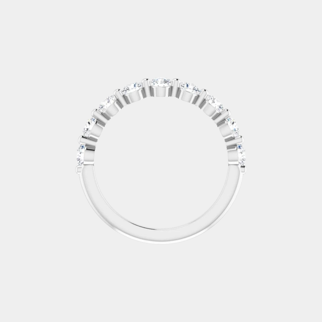 The Gold Single Prong Round Half Eternity