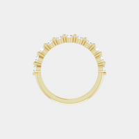 The Gold Single Prong Round Half Eternity