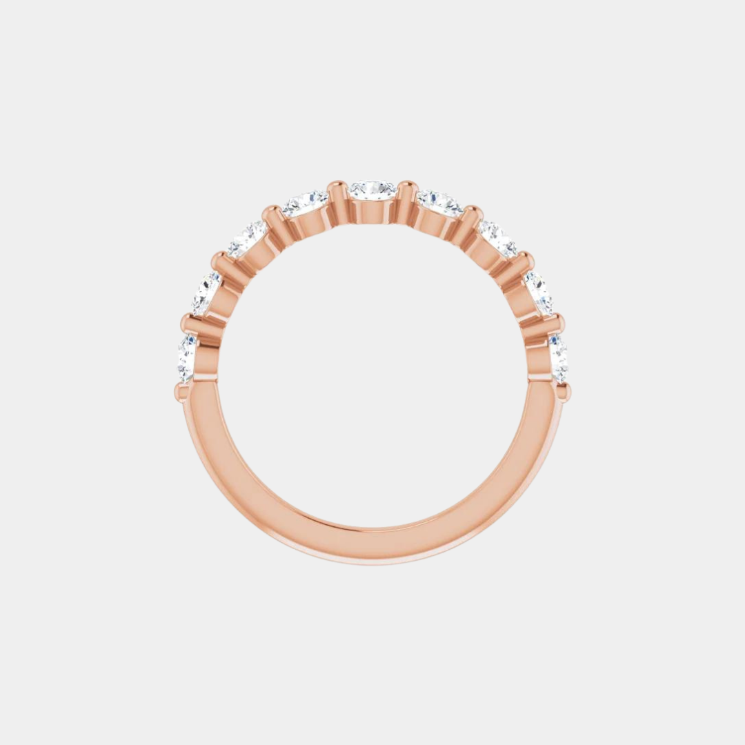 The Gold Single Prong Round Half Eternity