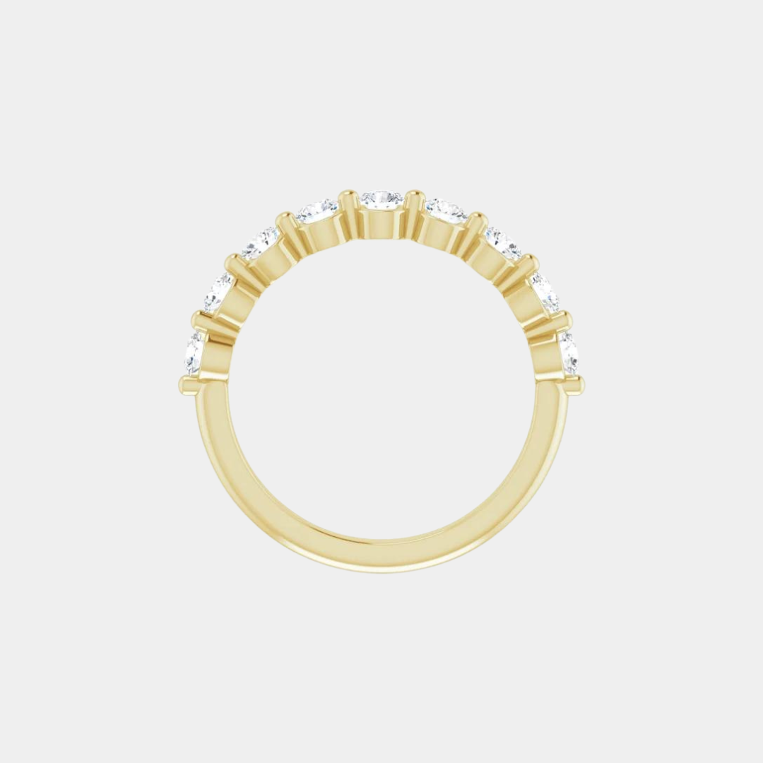 The Gold Single Prong Round Half Eternity