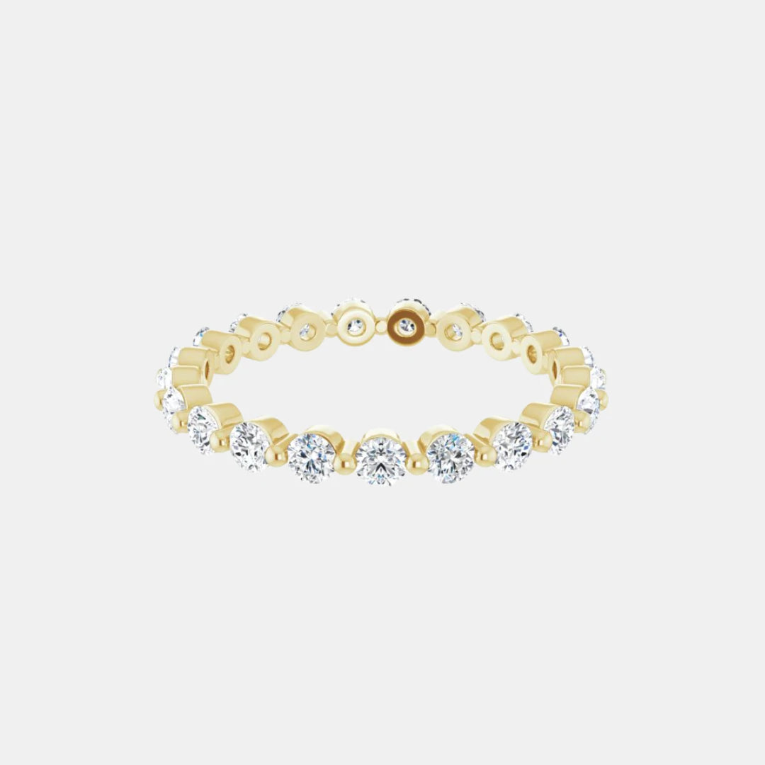 The Gold Single Prong Round Full Eternity