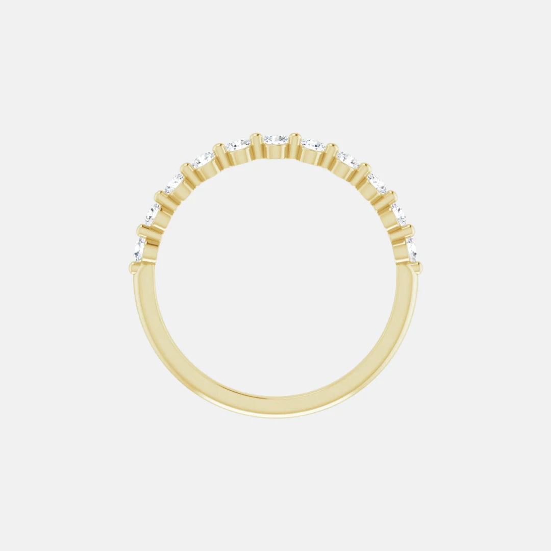 The Gold Single Prong Round Half Eternity