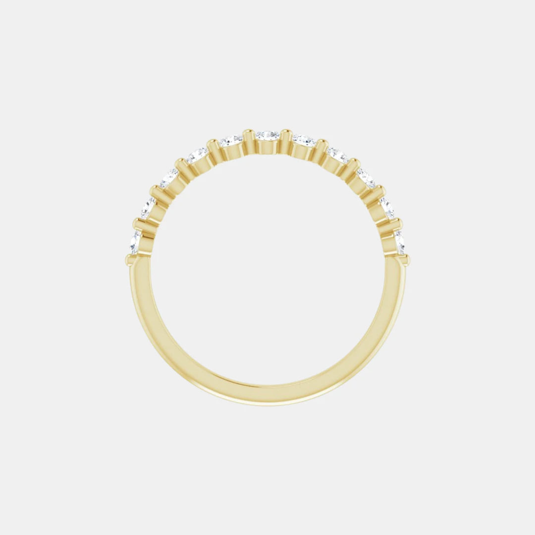 The Gold Single Prong Round Half Eternity