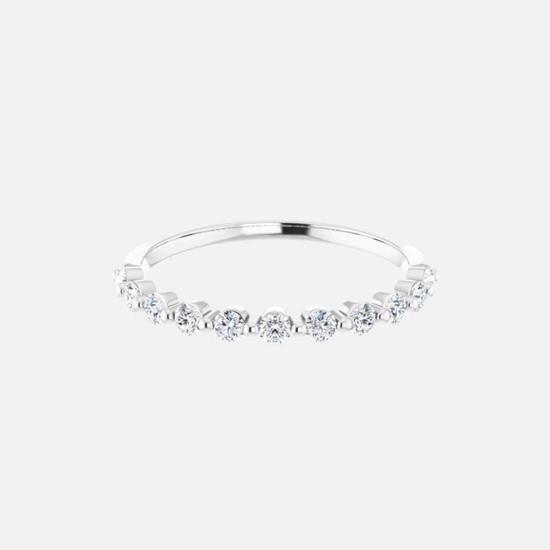 The Gold Single Prong Round Half Eternity