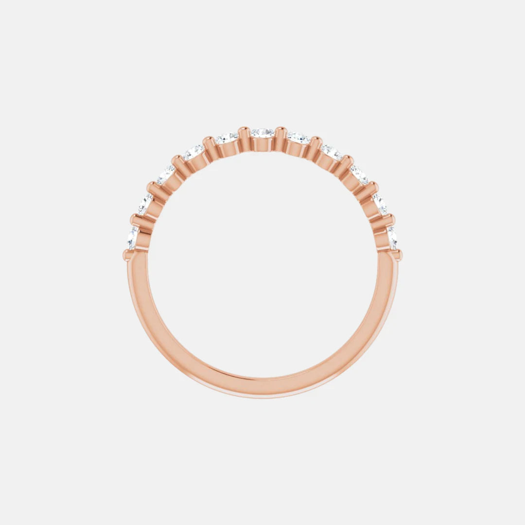 The Gold Single Prong Round Half Eternity
