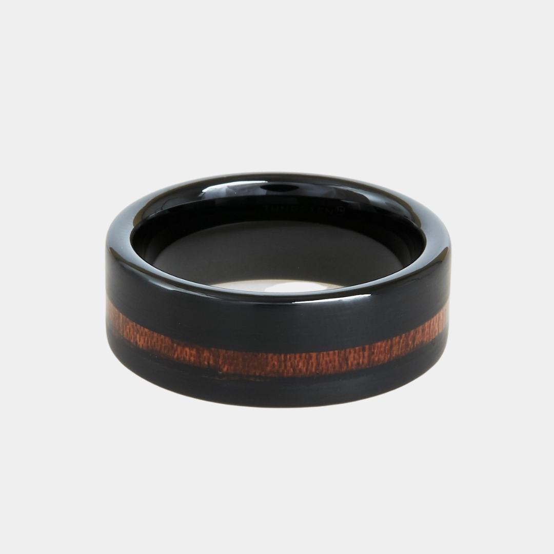 The Tungsten Flat Offset Koa Wood Inlay