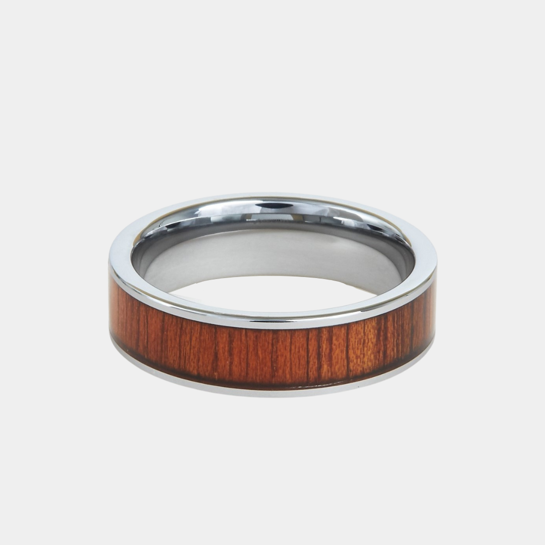 Womens wood inlay wedding 2025 band