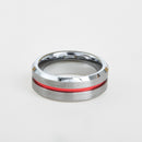 mens tungsten red center line 8mm